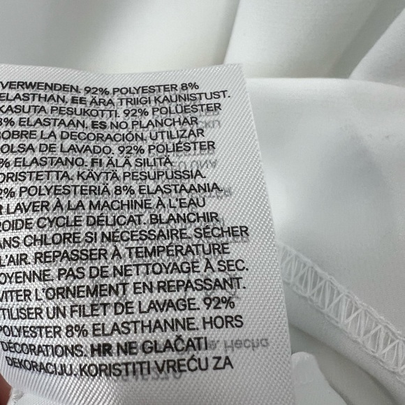 NWT H&M BOW-DETAIL DRESS WHITE W/ BEADED BLACK BOW SIZE LARGE - Picture 5 of 6